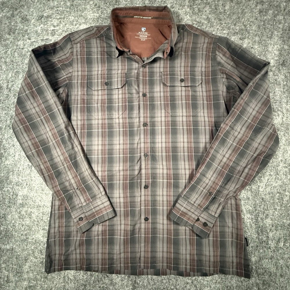 KÜHL Response 7167 Men's Medium Plaid Long Sleeve Shirt Outdoor Hiking